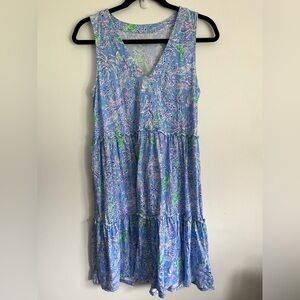 Lilly Pulitzer Lorina Swing Relaxed Dress Blue Peri The Turtle Package Small